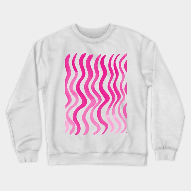 Wavy lines - pink Crewneck Sweatshirt by wackapacka